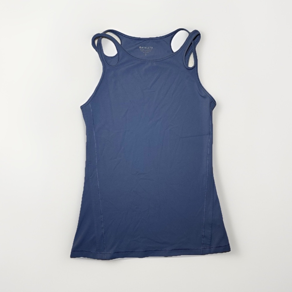 Athleta Tank Blue Twist-Strap Performance Wear Athletic‎ Womens Small